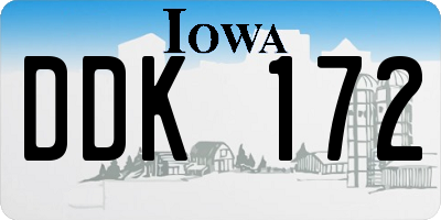 IA license plate DDK172