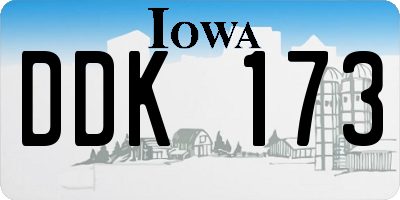 IA license plate DDK173