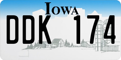 IA license plate DDK174