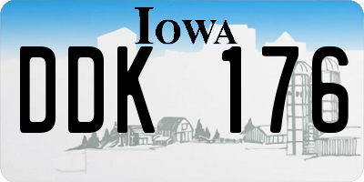 IA license plate DDK176