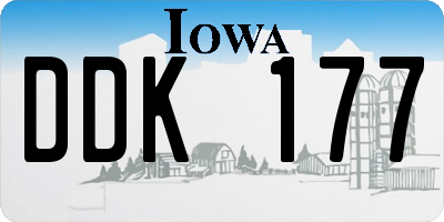 IA license plate DDK177