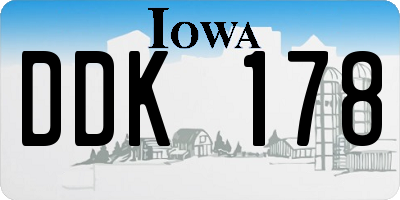 IA license plate DDK178