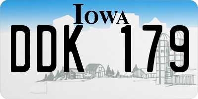 IA license plate DDK179