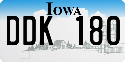 IA license plate DDK180