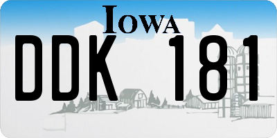 IA license plate DDK181