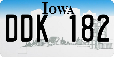 IA license plate DDK182