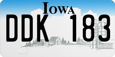 IA license plate DDK183