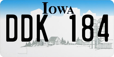 IA license plate DDK184
