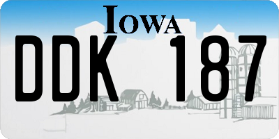 IA license plate DDK187