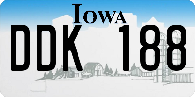 IA license plate DDK188