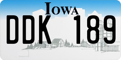 IA license plate DDK189
