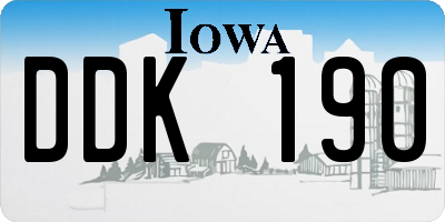 IA license plate DDK190