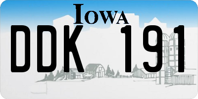 IA license plate DDK191