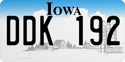 IA license plate DDK192
