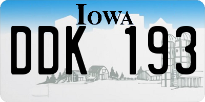 IA license plate DDK193