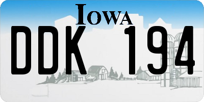 IA license plate DDK194