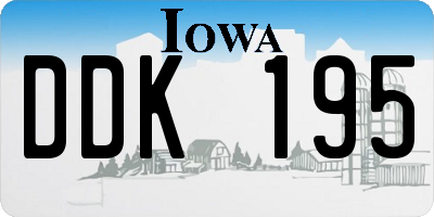 IA license plate DDK195