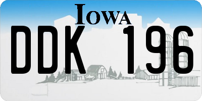 IA license plate DDK196