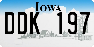 IA license plate DDK197