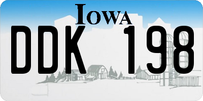 IA license plate DDK198