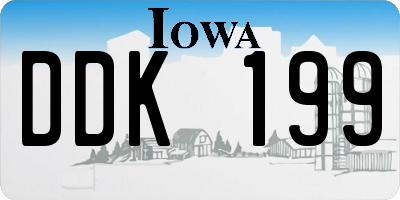 IA license plate DDK199