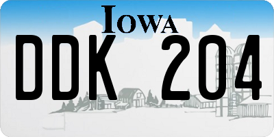 IA license plate DDK204