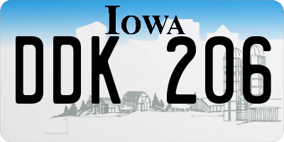 IA license plate DDK206