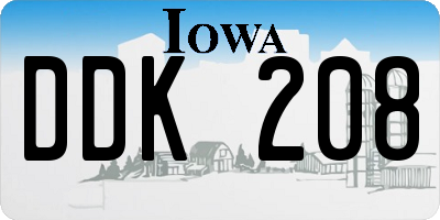 IA license plate DDK208