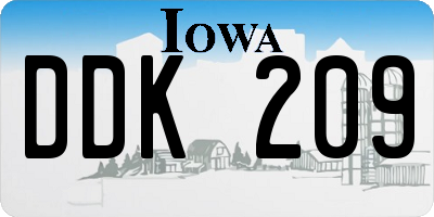 IA license plate DDK209