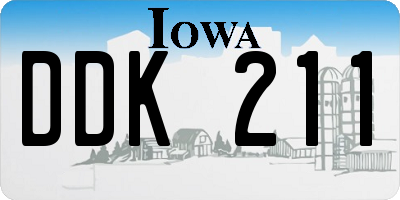 IA license plate DDK211