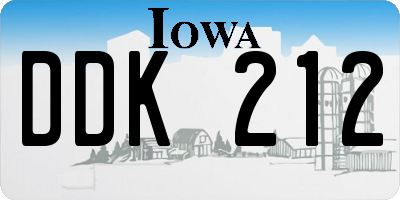 IA license plate DDK212