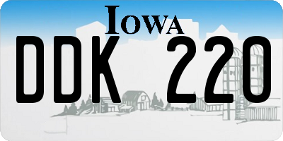 IA license plate DDK220