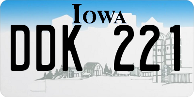 IA license plate DDK221