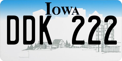IA license plate DDK222