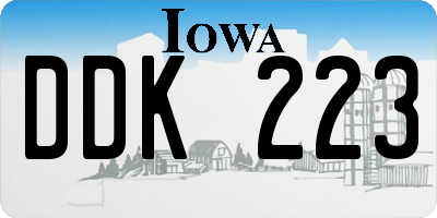 IA license plate DDK223