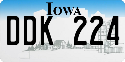 IA license plate DDK224