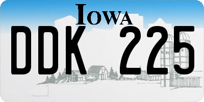 IA license plate DDK225