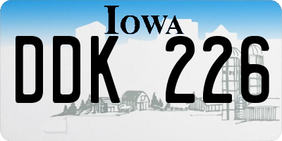 IA license plate DDK226
