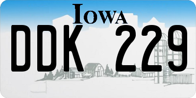 IA license plate DDK229
