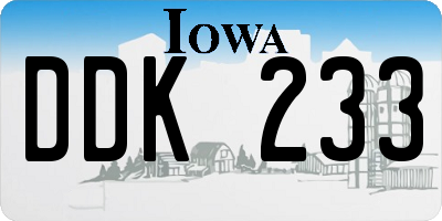 IA license plate DDK233