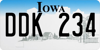 IA license plate DDK234