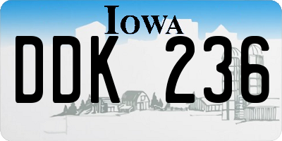 IA license plate DDK236