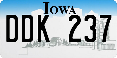 IA license plate DDK237