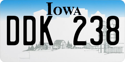 IA license plate DDK238