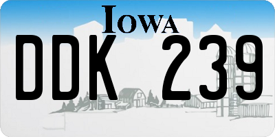 IA license plate DDK239