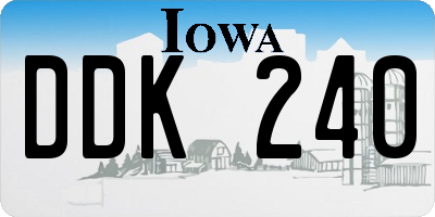 IA license plate DDK240