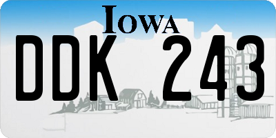IA license plate DDK243