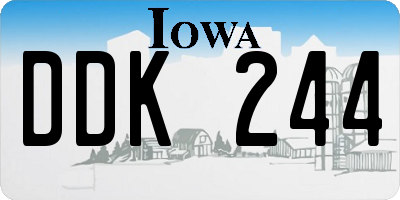IA license plate DDK244