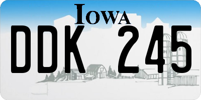 IA license plate DDK245