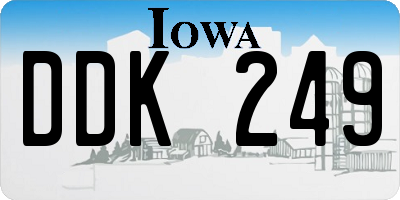 IA license plate DDK249